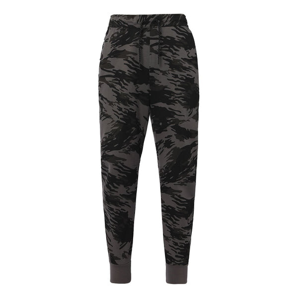 

Брюки tech fleece camouflage printing casual bundle feet long pants iron gray Nike, серый