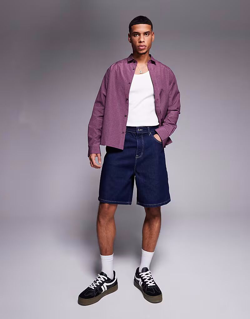 

Джинсовые шорты ASOS DESIGN стандартной длины цвета индиго