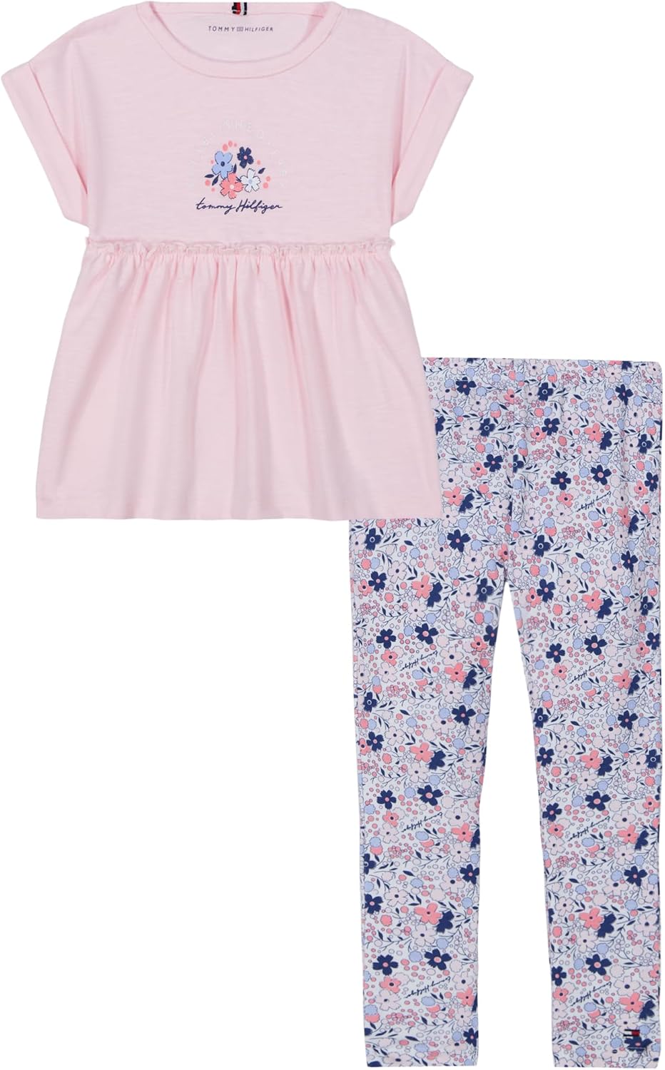 

Комплект из 2 предметов: туника и леггинсы для девочек от Tommy Hilfiger Baby Girls, Blushing Bride/Print