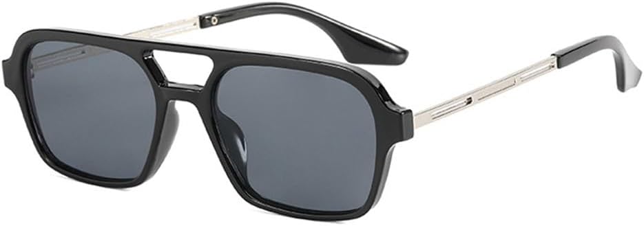 

Солнцезащитные очки UV400 с линзами конфетного цвета, двойной перемычкой и металлическим каркасом, подходят для женщин и мужчин, для бега и занятий спортом на открытом воздухе UYPTK, Black Gray