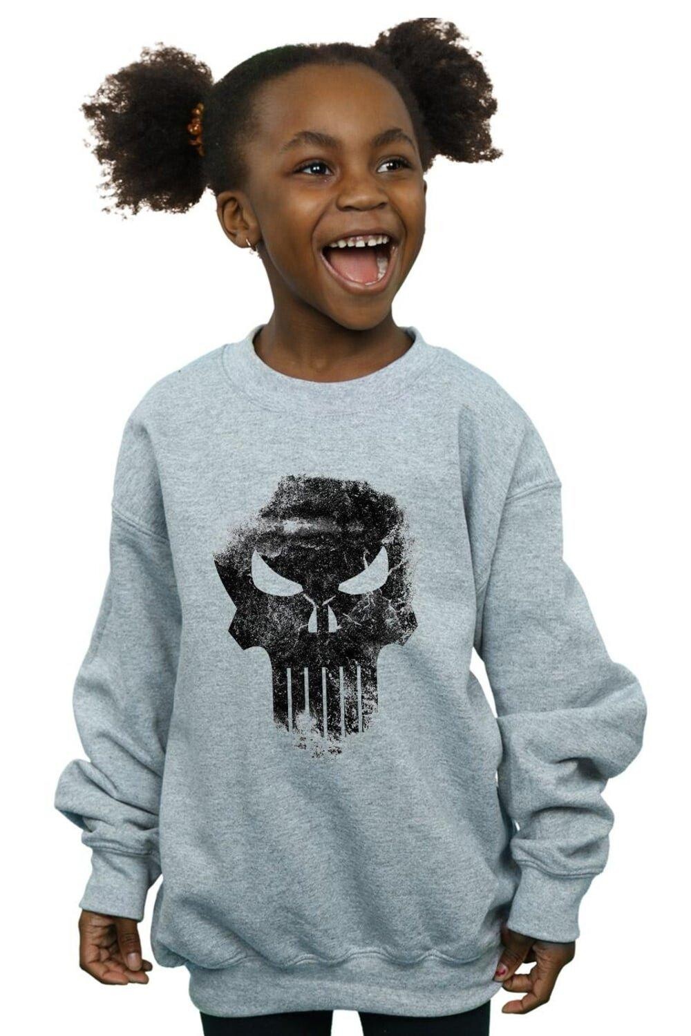 

Толстовка с потертым черепом The Punisher Marvel, серый