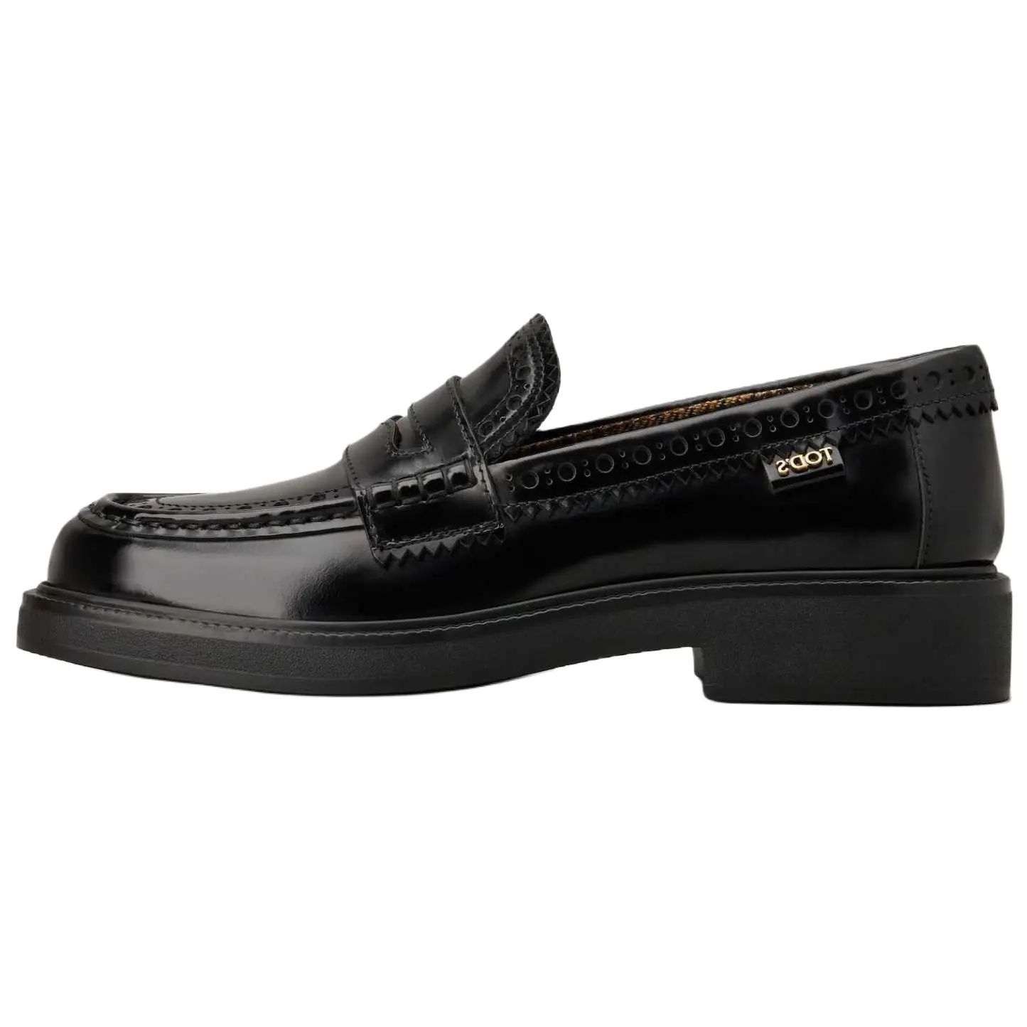 Лоферы TOD'S для женщин с брогами и миндалевидным носком