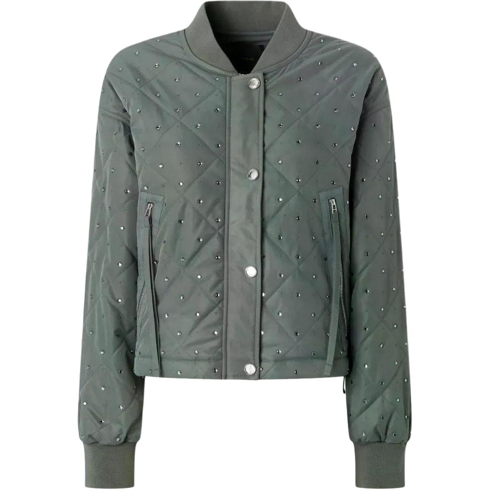 

Стеганая декорированная куртка-бомбер PINKO, зеленый