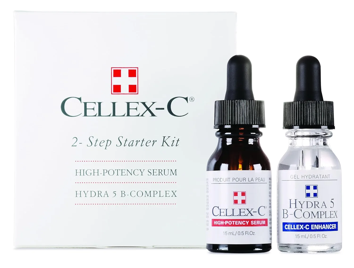 Набор Cellex-C — Стартовый набор из 2 компонентов, высокоэффективная сыворотка, комплекс витаминов группы В Hydra 5