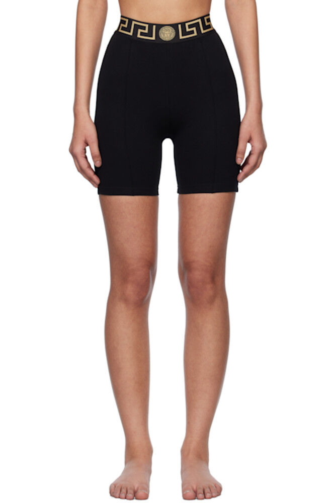

Черные спортивные шорты Greca Border Versace Underwear