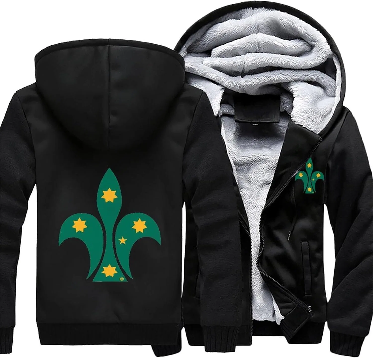 Толстовки Scout Fleur-De-Lis для мужчин, толстые, на молнии, флисовые, зимние теплые куртки — фото 3
