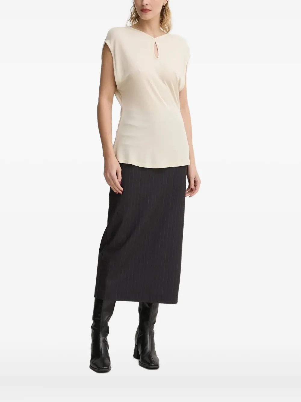 

Топ без рукавов с вырезом-замочной скважиной Bruuns Bazaar, белый