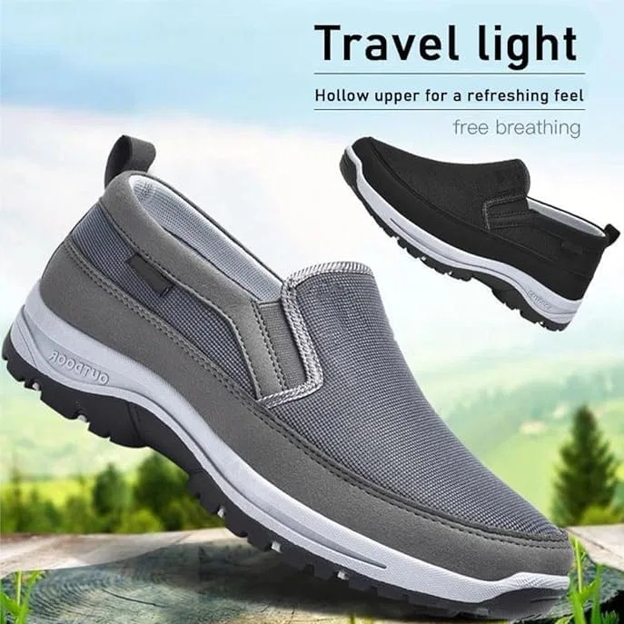 Лоферы мужские ортопедические, Mesh Breathable, Non-Slip Rubber Sole, Black — фото 4