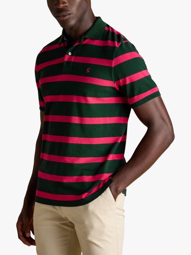 

Поло с коротким рукавом Woody Cotton в полоску Joules, Green/Pink