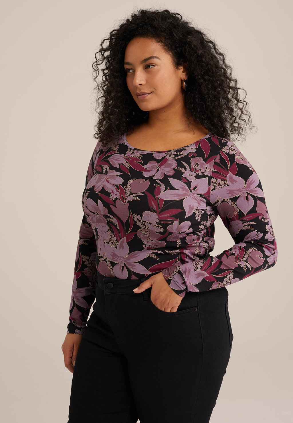 

Топ с длинными рукавами CURVE WE Fashion, фиолетовый