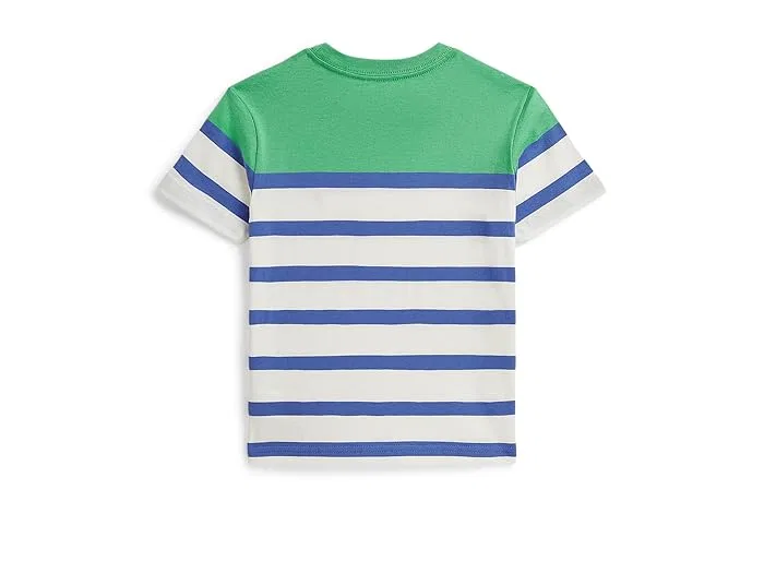 Футболка поло с полосками Striped Cotton Jersey Tee Polo Ralph Lauren Kids, Plato Green/Multicolor — фото 2
