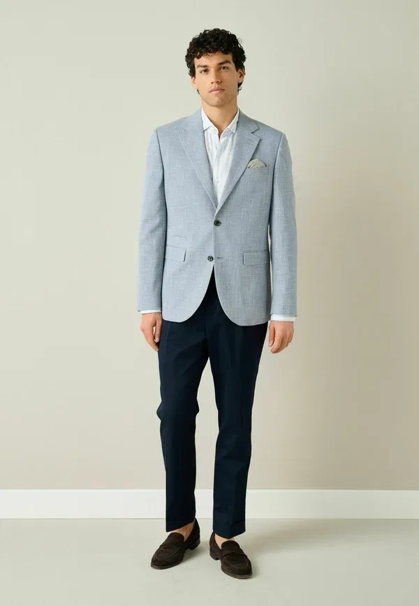 Блейзер Slim Fit Smart Textured, Next, голубой — фото 2