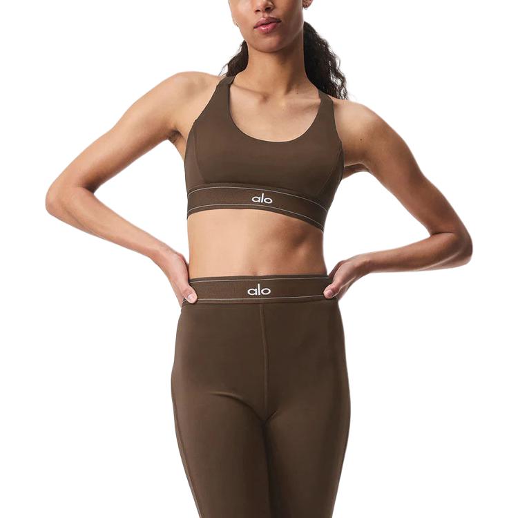 

Женский бюстгальтер Alo Yoga, drip коричневый/espresso