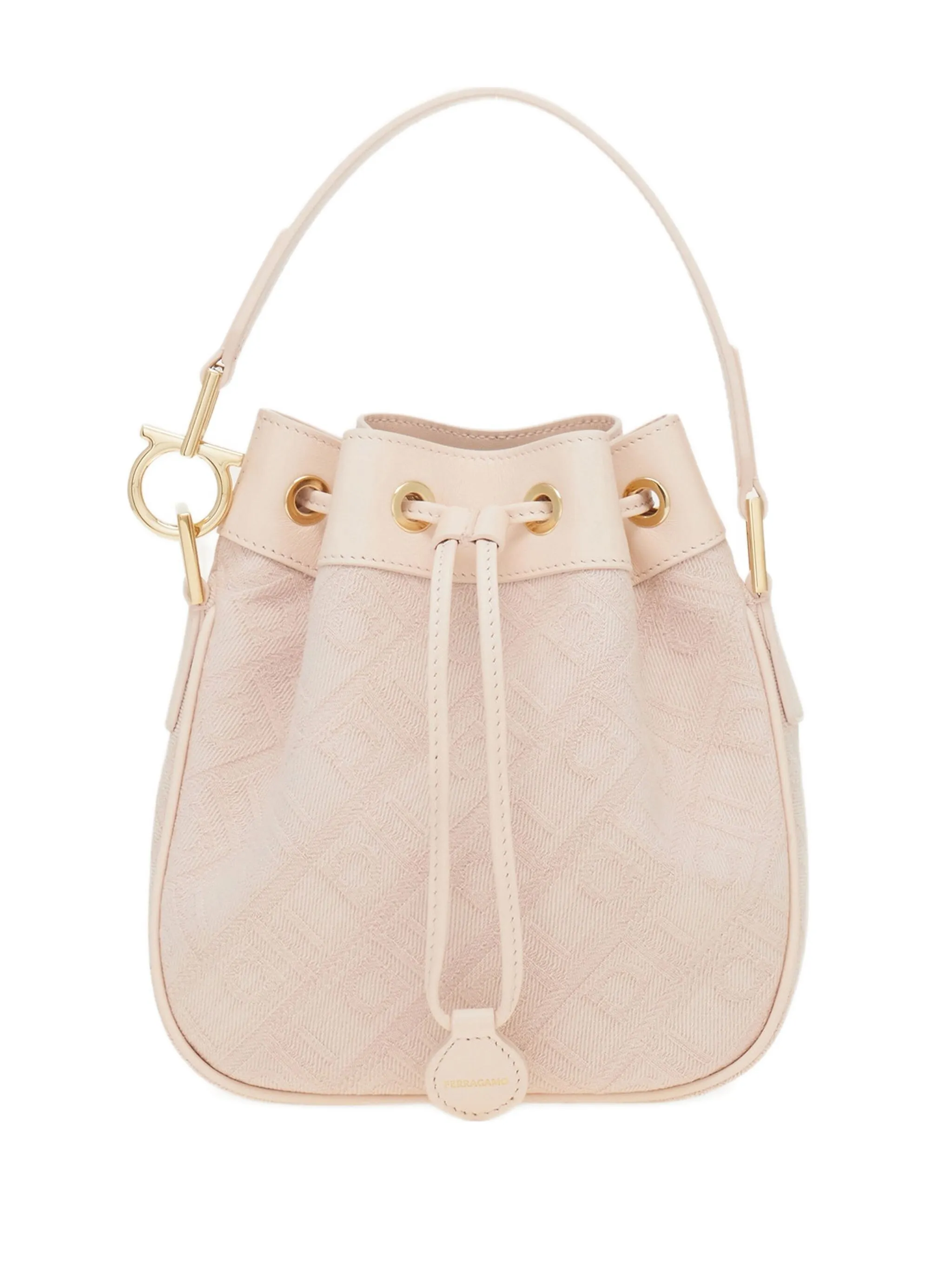 

Жаккардовая сумка-ведро с монограммой Ferragamo, розовый