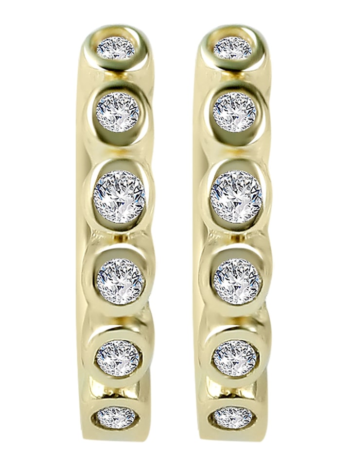 

Adeliás Женские серьги - серьги-кольца на шарнирах из золота 333 пробы с кубическим цирконием в золоте