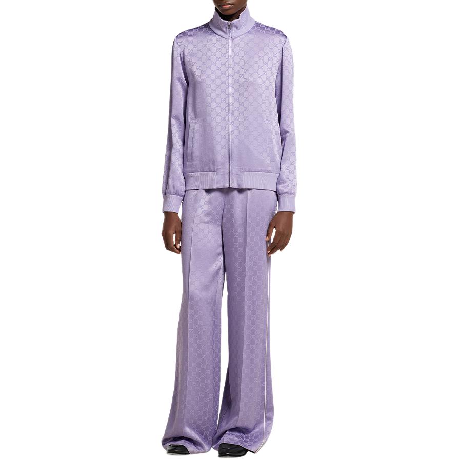 Джаккардовая куртка на молнии GUCCI, светло-фиолетовый — фото 3
