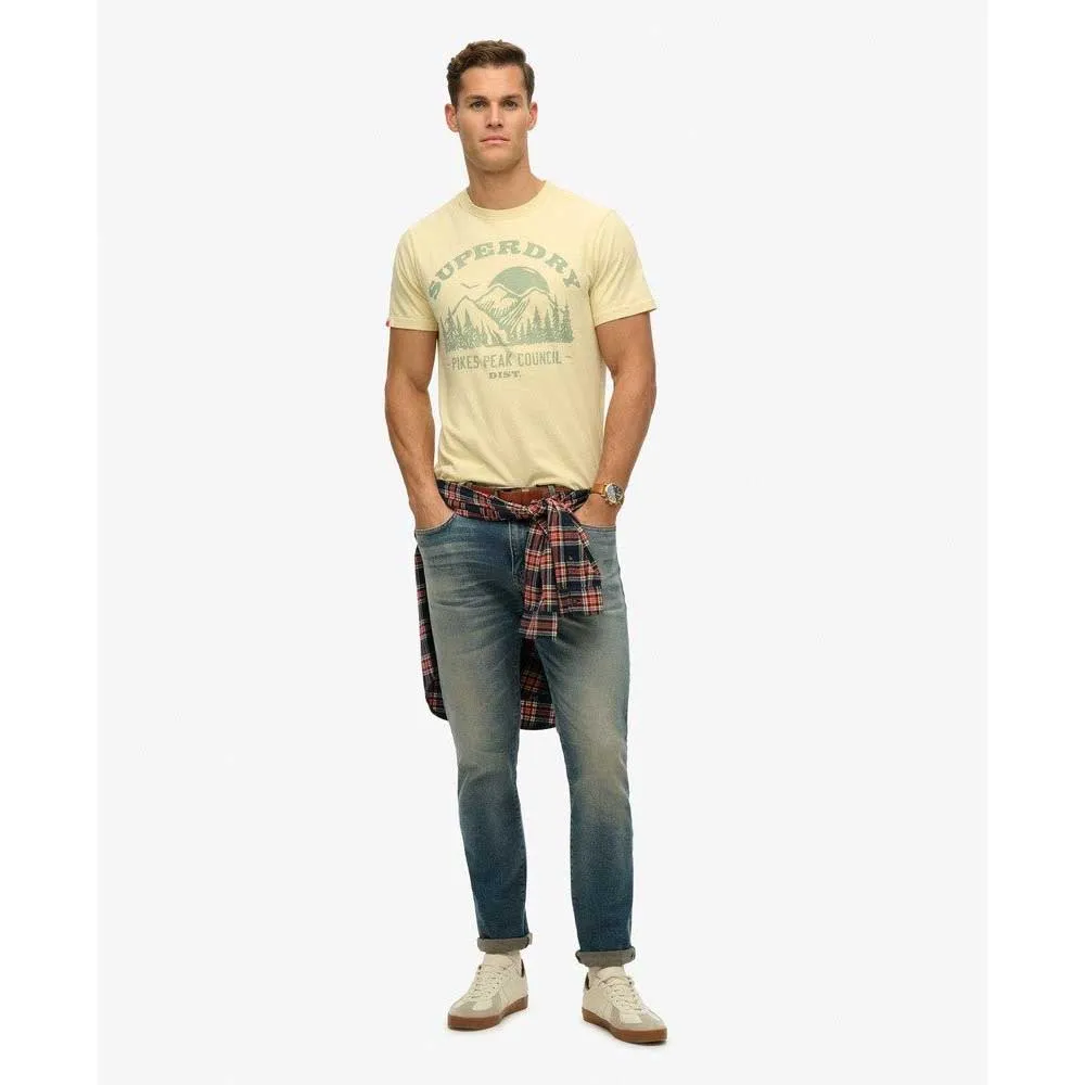 Футболка с коротким рукавом Superdry Lo-Fi Outdoor Mono Relaxed, желтый — фото 3