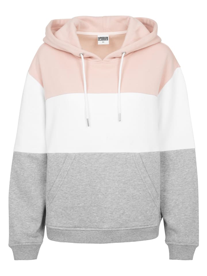 

Толстовка Urban Classics, цвет light rose/white/grey