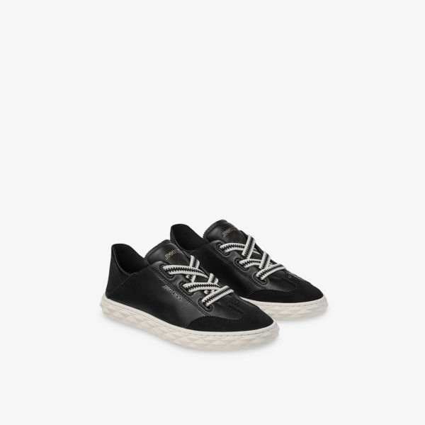 Кроссовки Jimmy Choo Diamond light flex с низким верхом из мягкой кожи, черный — фото 3
