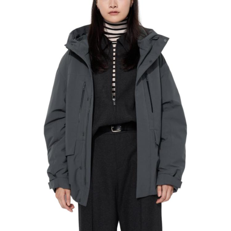 UNIQLO Пуховик унисекс тёмно-серый, Dark Gray — фото 3