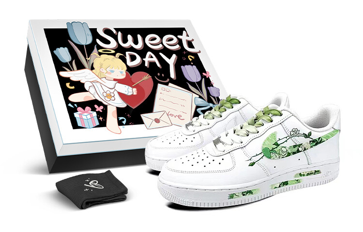 

Кроссовки Nike Air Force 1 Skateboarding Shoes Men Low-top White/green, белый