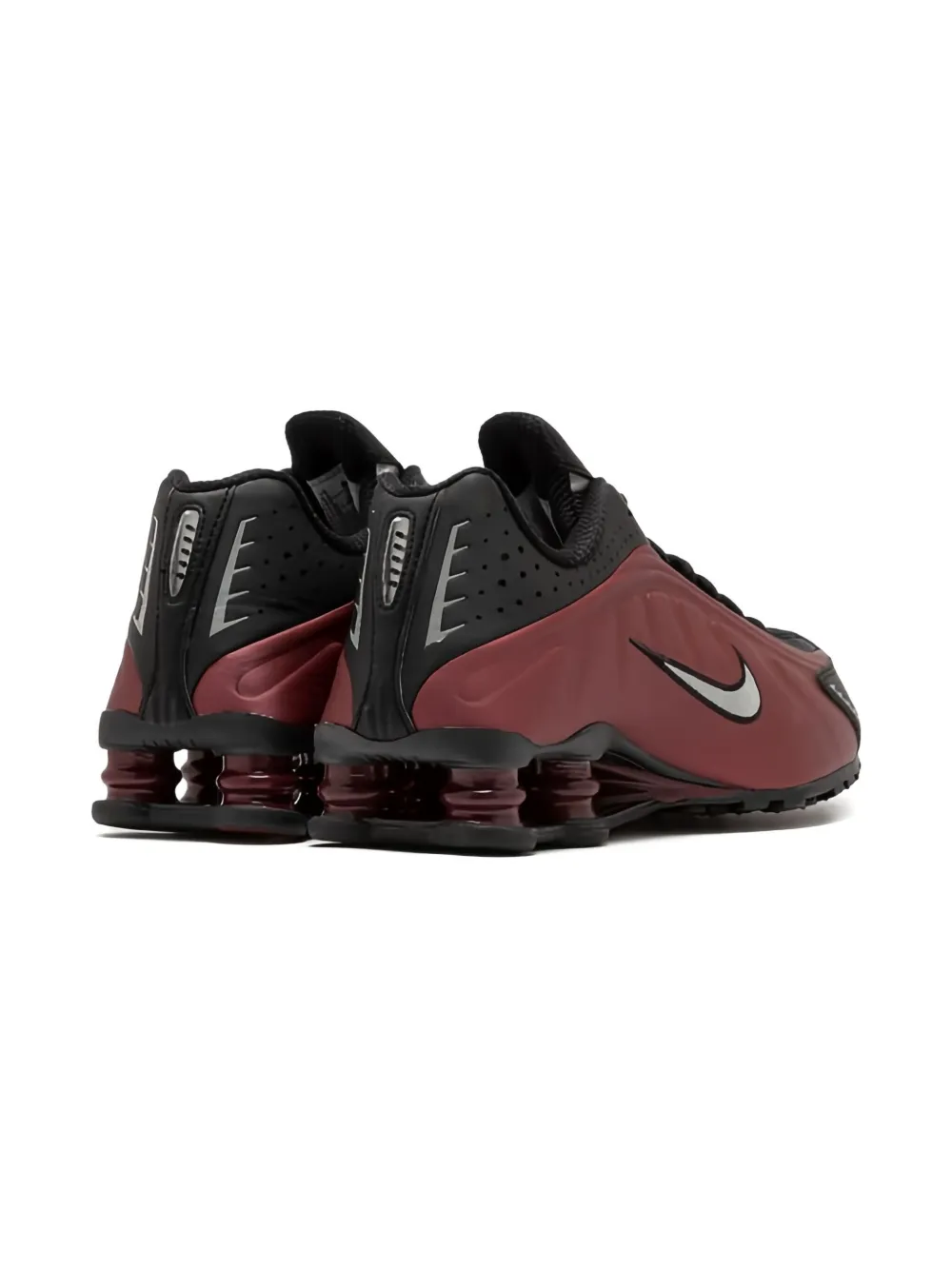 Кроссовки Shox R4 Black/Metallic Silver Nike, красный — фото 4