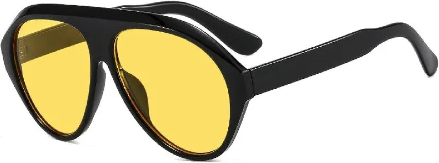 

Солнцезащитные очки с защитой от УФ-излучения UV400 | Овальная увеличенная оправа | Для женщин и мужчин | Для занятий спортом на открытом воздухе и вождения DSVIGF, Black Yellow