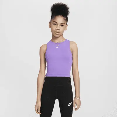 

Топ Nike Sportswear Girls' Ribbed Tank Top, цвет Black Raspberry