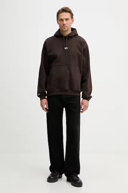Худи мужское оверсайз Adidas Originals, коричневый — фото 2
