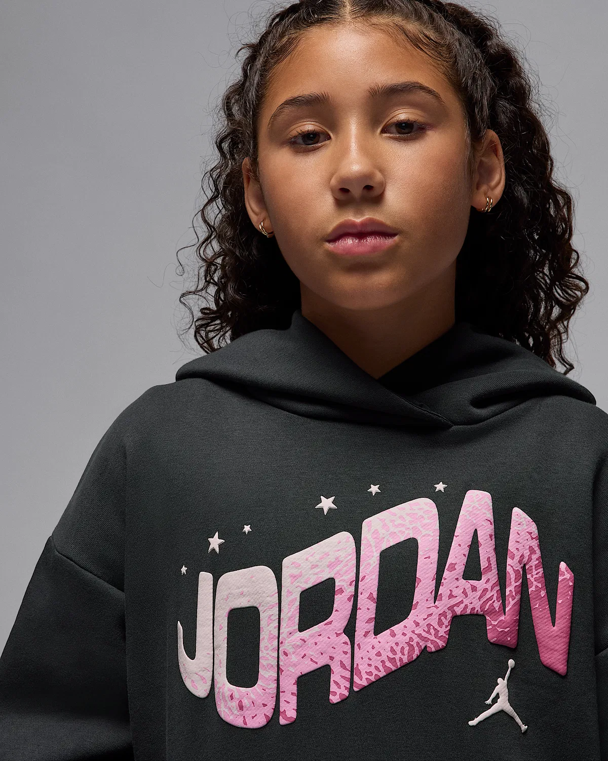 Детская увеличенная атласная худи-оверсайз Jordan Jumpman Club, Off Noir — фото 3
