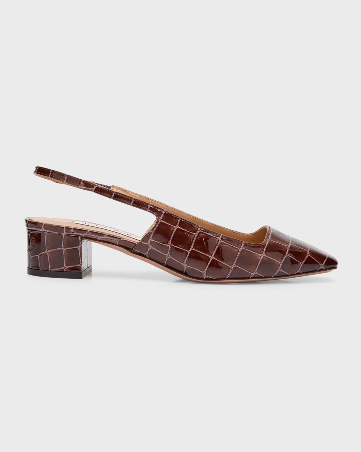 Балетки Ginza Croco с пяткой на пятке Aquazzura, цвет Espresso