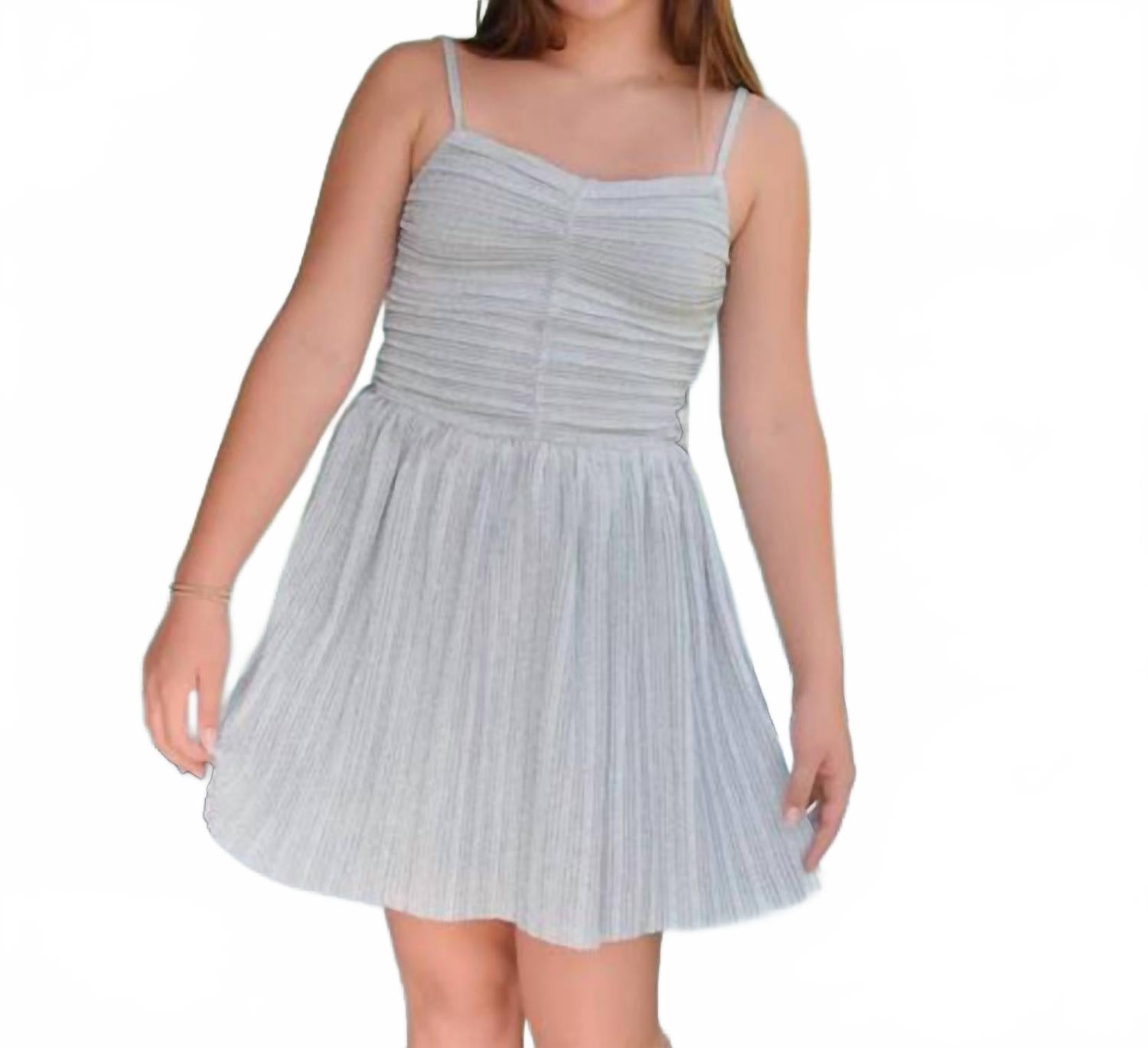 

Платье Sabrina для девочки в платиновом мерцающем оттенке KatieJnyc, платиновый