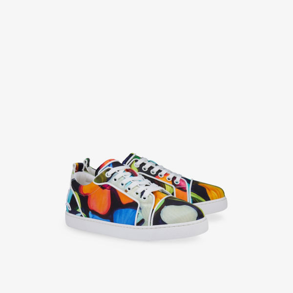 Кроссовки Christian Louboutin Fun Louis Junior  на низкой подошве из креп-сатина, мультиколор — фото 3