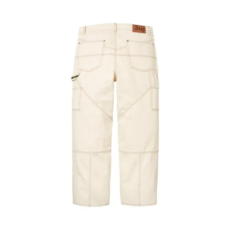 Джинсы Supreme Contrast Stitch Double Knee Painter Jean 'Natural', кремовый — фото 2