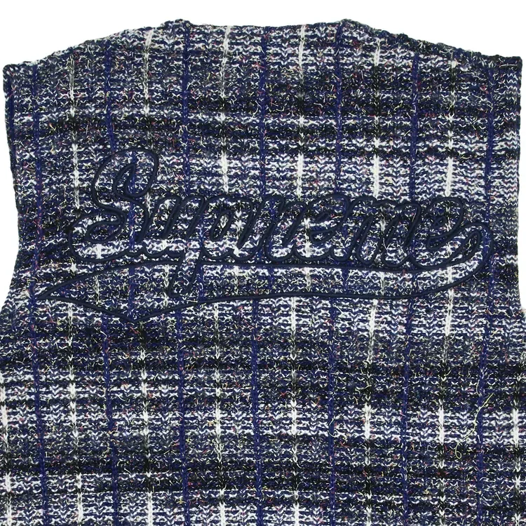 Жилет-свитер Supreme с крапчатым рисунком на молнии, синий — фото 3