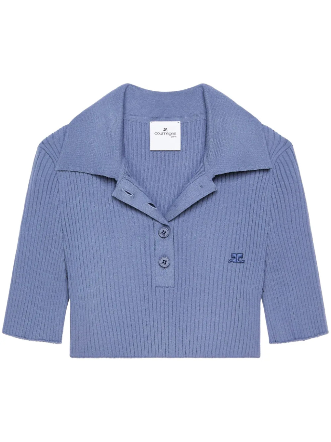 

Укороченная рубашка поло Courrèges, синий