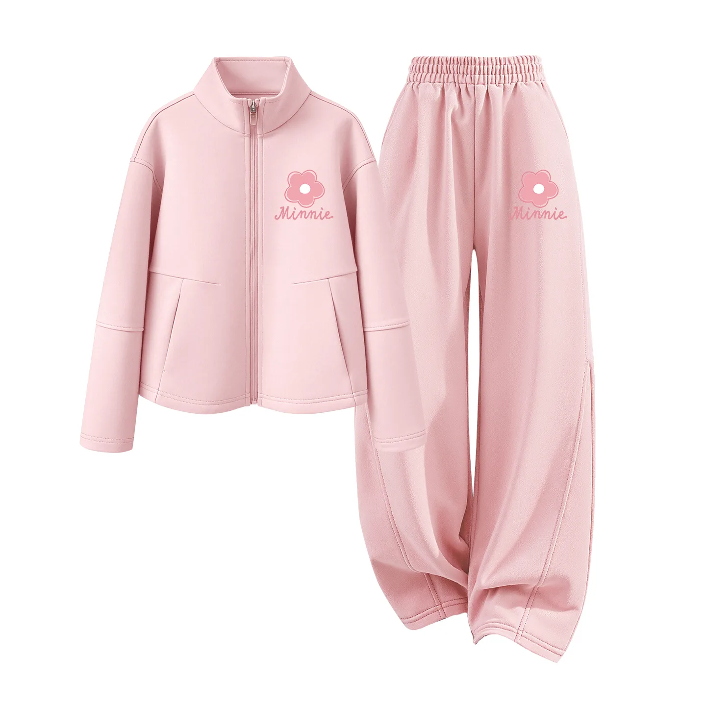 Детская повседневная спортивная футболка с круглым вырезом Disney, DiF Small Flower K Light Pink+DiF Small Flower K Lotus Pink