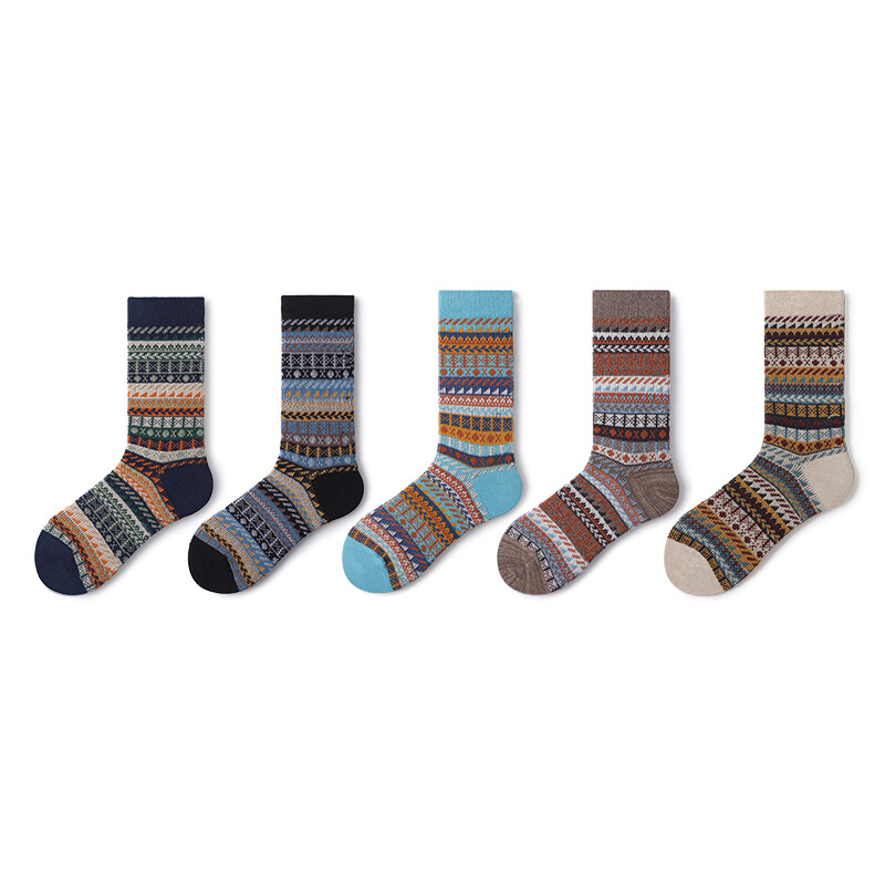 

Носки унисекс до середины икры Primeet Paimi, Ретро-этнический стиль, группа Б (пять пар)