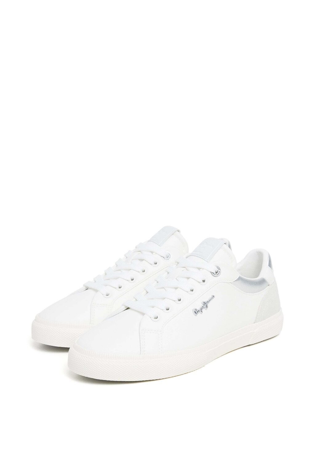 Кроссовки на шнуровке LACE-UPS KENTON COURT W Pepe Jeans, серебристого цвета — фото 2