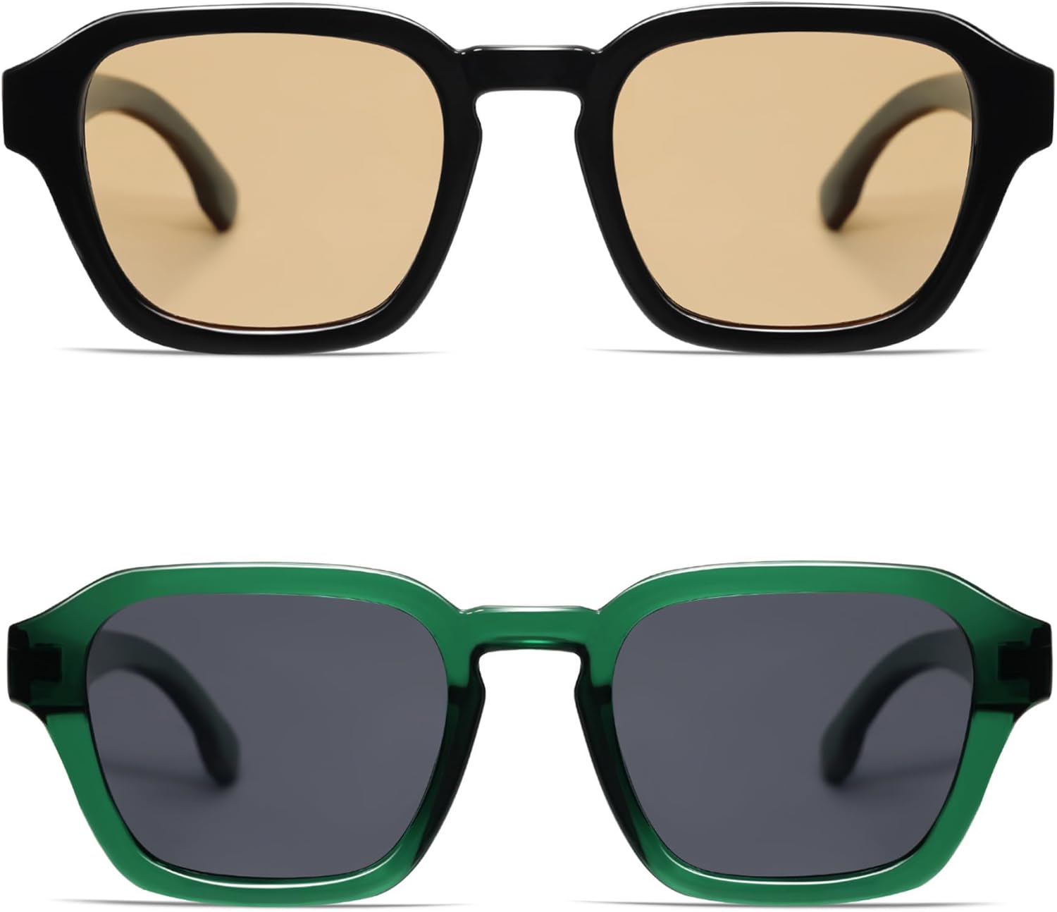 

Солнцезащитные очки VANLINKER в стиле ретро-винтаж, поляризованные, модные, маленькие квадратные, для женщин и мужчин, 2025, модель VL9858, 2 Pack Black Frame Yellow Lens + Green Frame Grey Lens