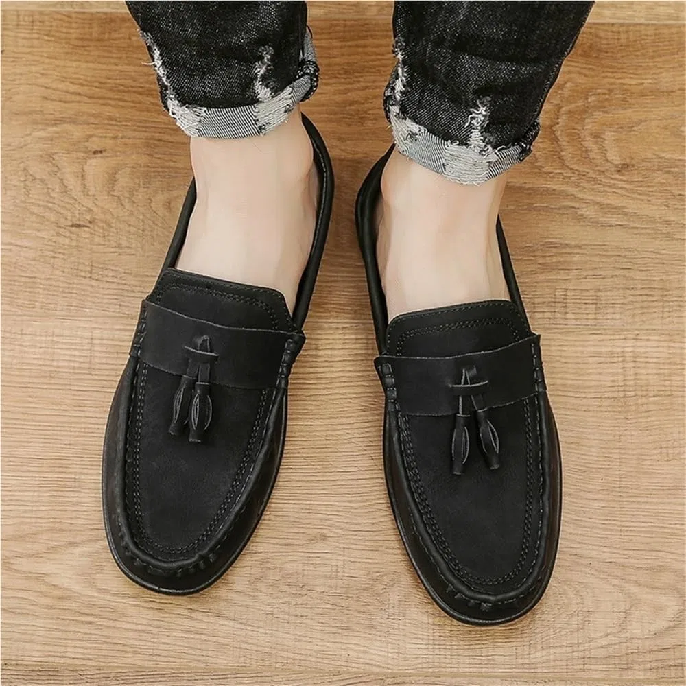 Лоферы замшевые Men's Vintage Slip-On Loafers, черный UOPYNE — фото 4