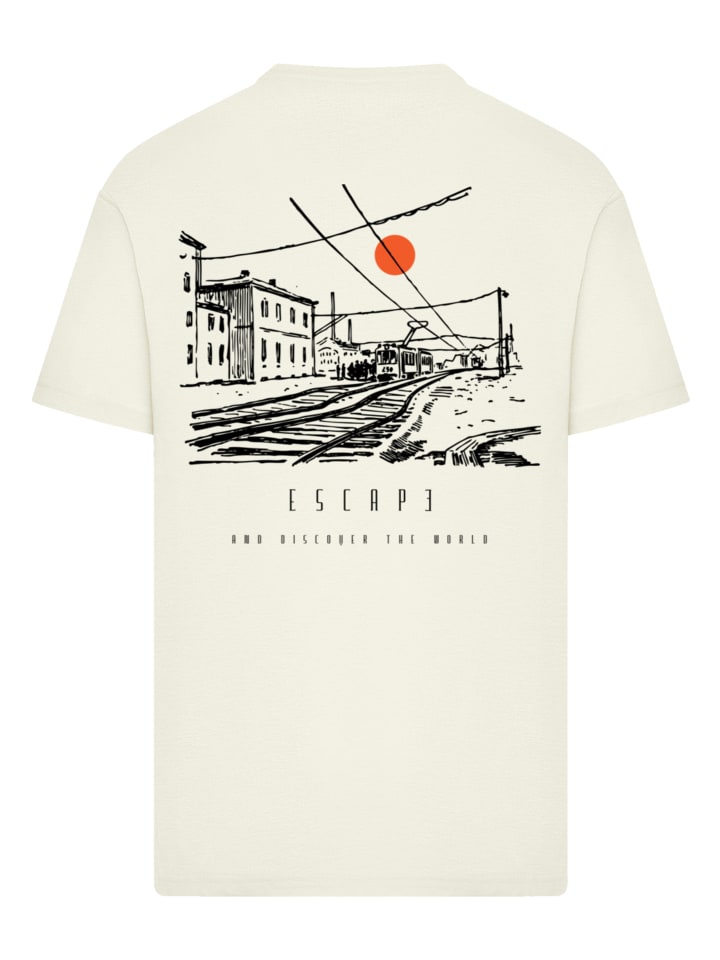 

Футболка Escape: откройте для себя железнодорожную станцию World Town в песке F4NT4STIC