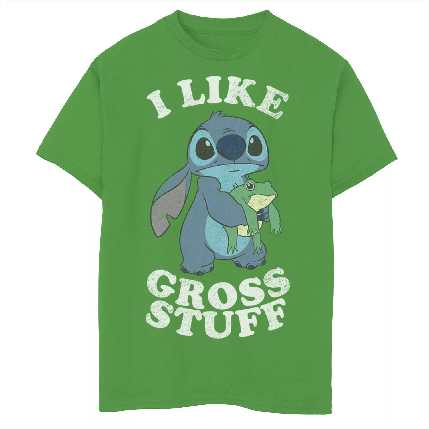 

Футболка Disney's Lilo & Stitch для мальчиков 8–20 лет с рисунком I Like Gross Stuff Stitch и Frog Frog Licensed Character