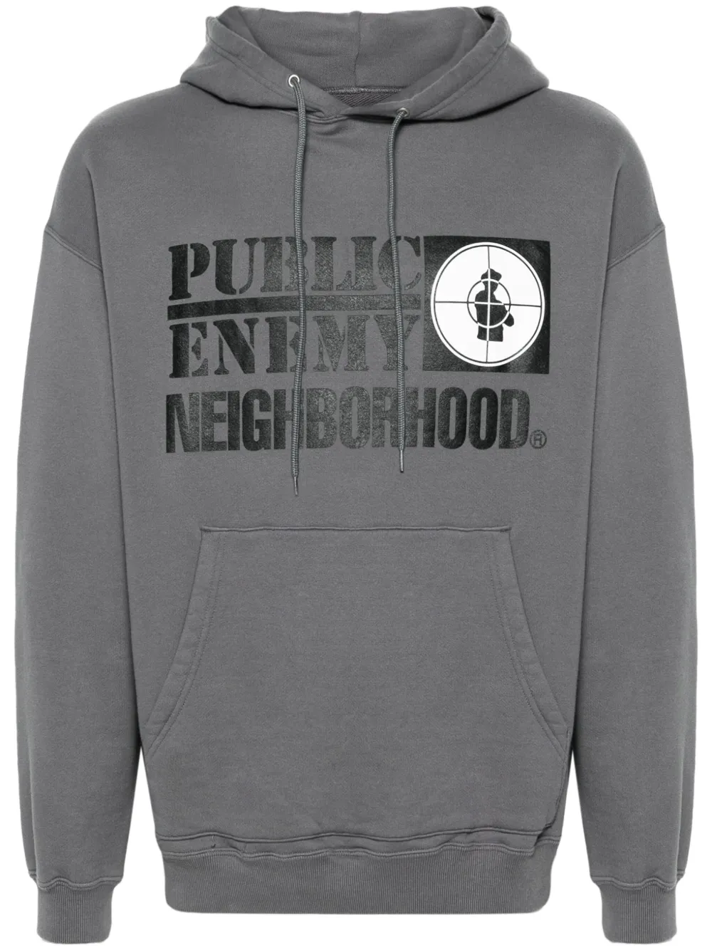 

Худи с графичным принтом из коллаборации с Public Enemy Neighborhood, серый