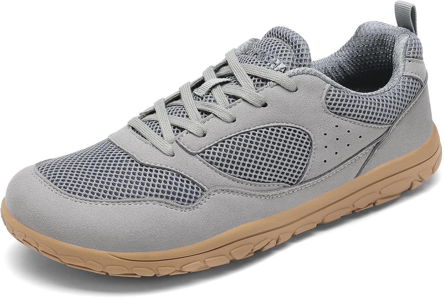 

Мужские кроссовки с широкой носковой частью для ходьбы, легкие, дышащие, без шнурков, для бега по дороге, тенниса и тренажерного зала Geococcyx, темно-серый