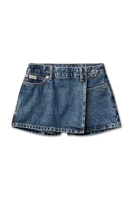 Шорты-юбка джинсовые Calvin Klein Jeans, синий — фото 2