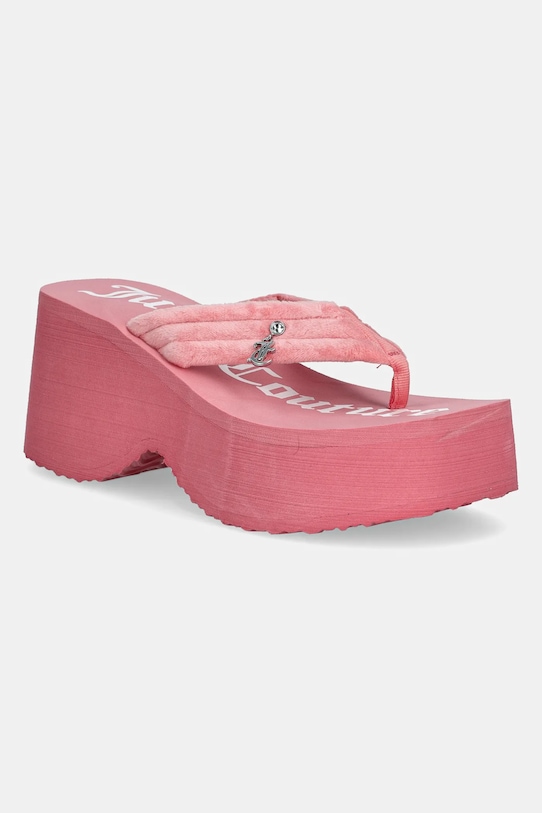 Шлепки Whitney Velour Y2K на платформе Juicy Couture, розовый