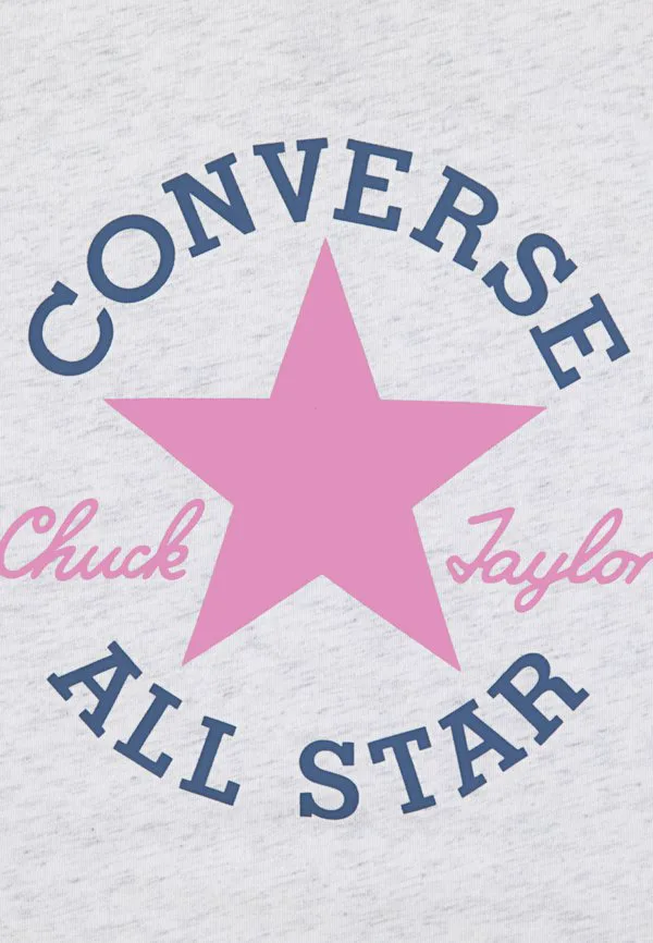 Футболка с принтом в виде фрагментов ткани Converse, Birch Heather/Slacker Blue — фото 3