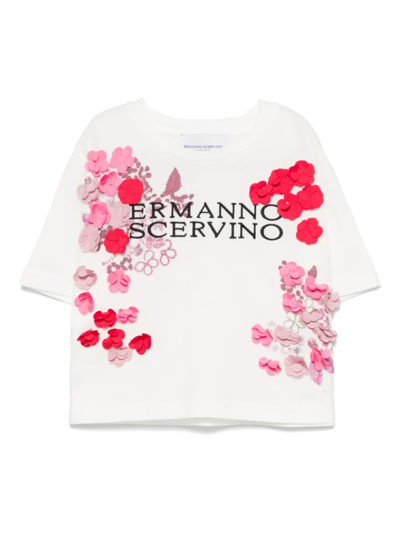 

Ermanno Scervino Junior футболка с аппликацией, белый