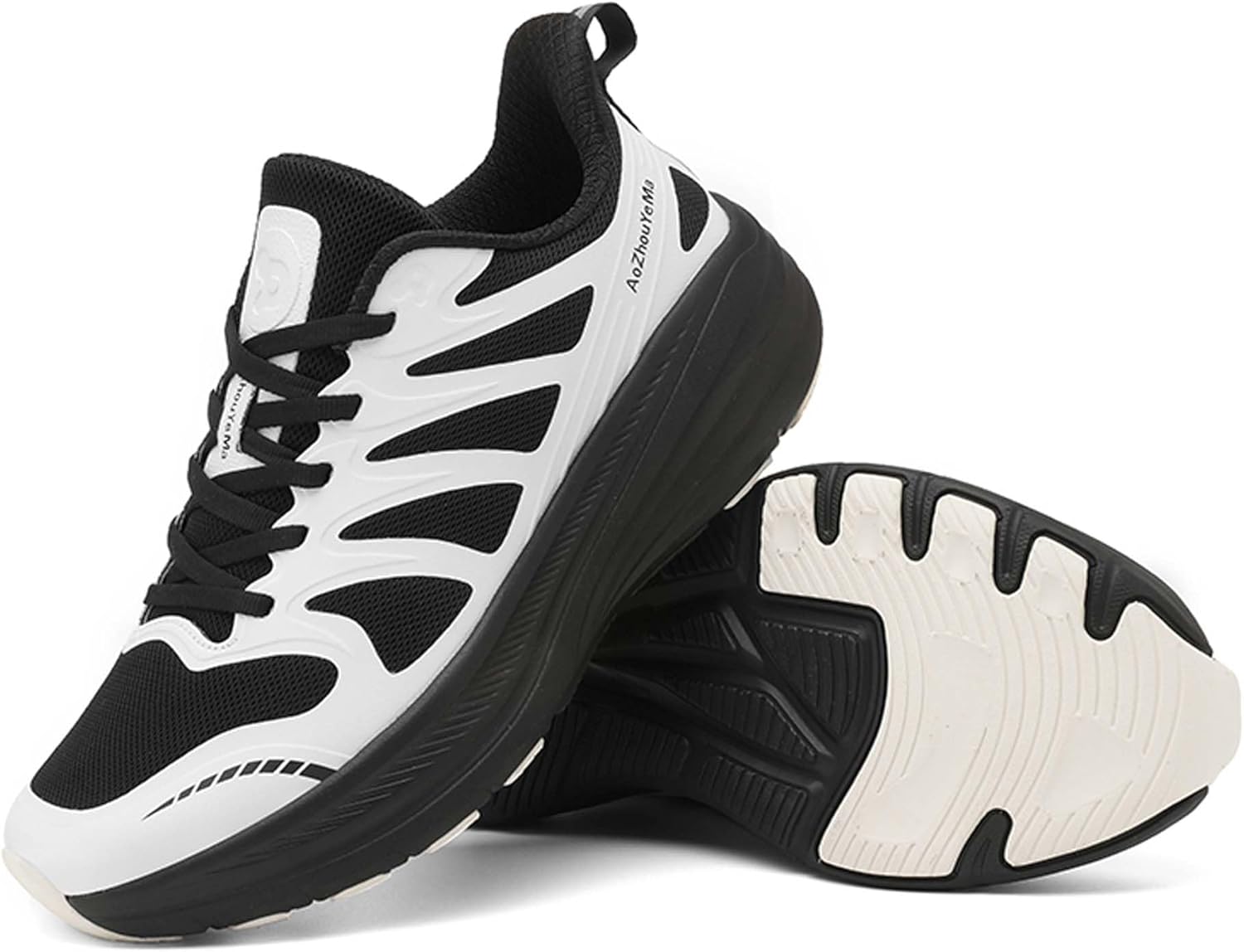 

Мужские и женские беговые кроссовки с амортизацией и противоскользящей подошвой, для тренировок, бега по дороге, модные кроссовки для улицы и повседневной ходьбы Dzbajrqm, белый/черный